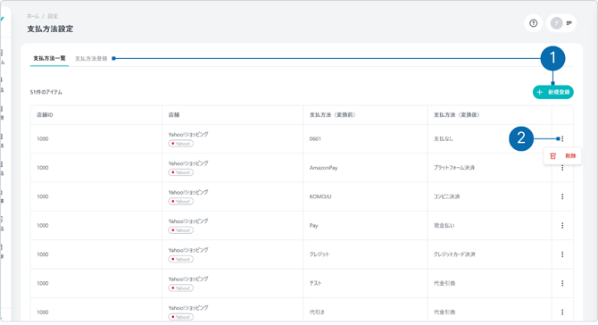 支払方法一覧の機能-1