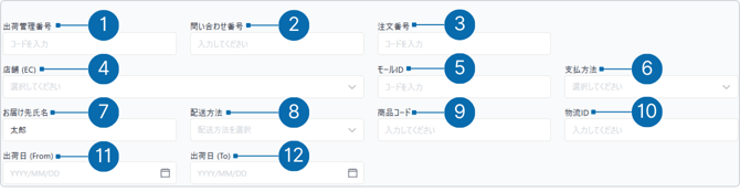 検索項目の説明 (1)